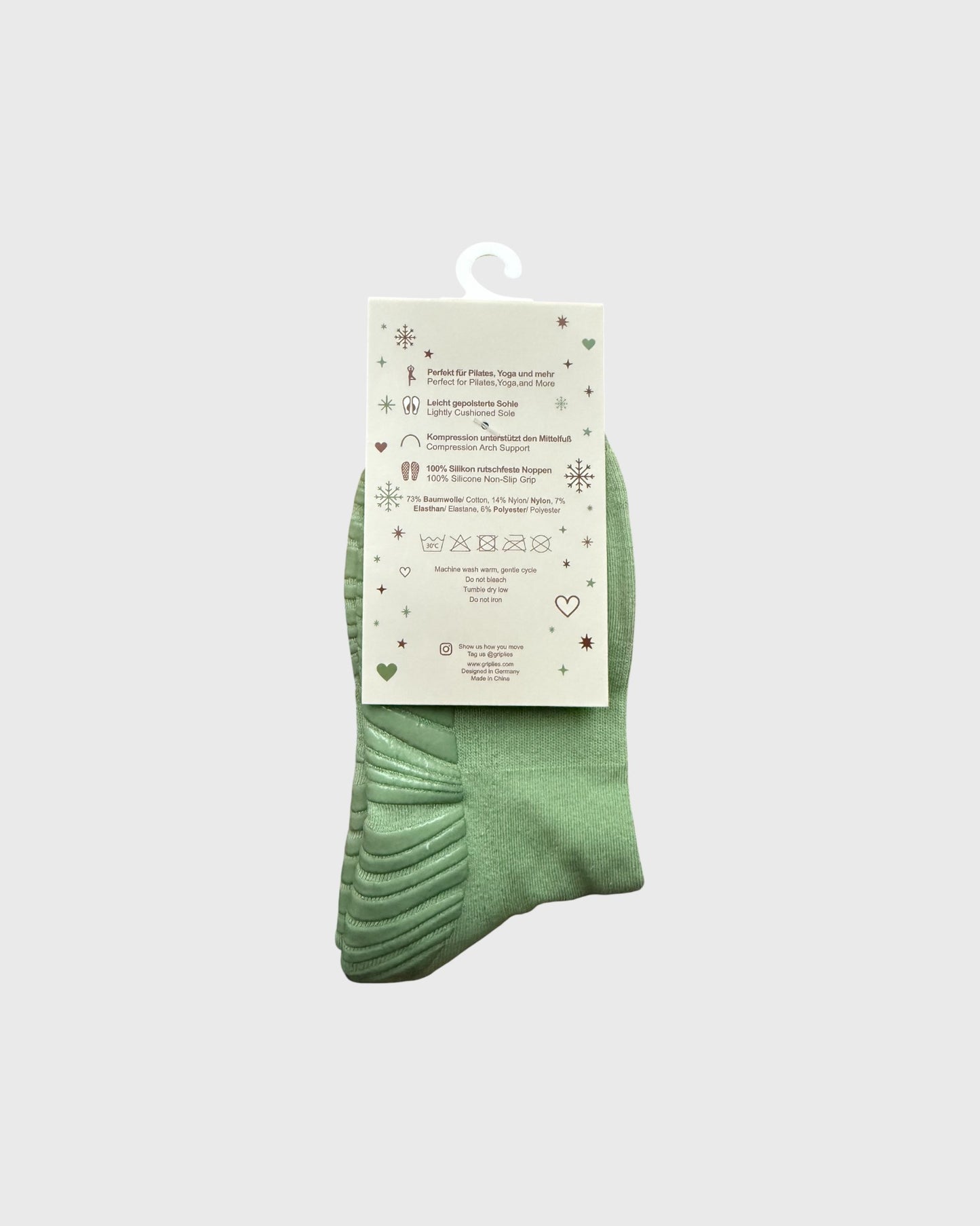 Crew Pilates Socken - Frosted Pine | 2025 Holidays Collection