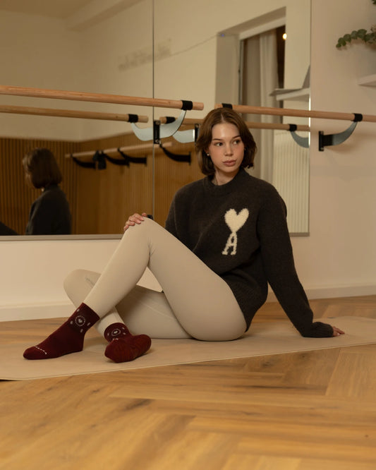Chaussettes de Pilates mi-mollet - Sweetheart Noël | Collection Confort Fêtes 2025