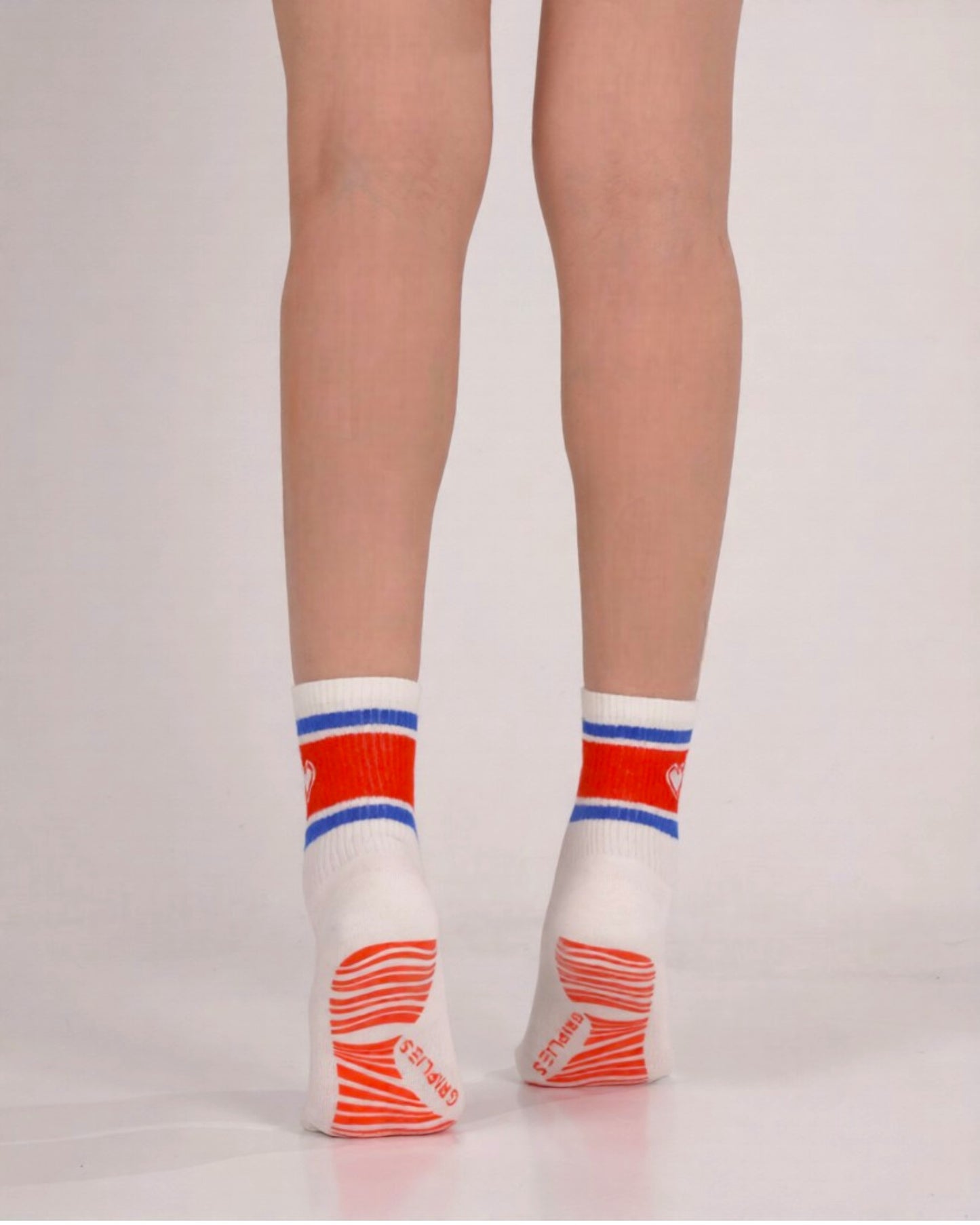 Stripe Heart - Crew Grip Socks | The Everyday Collection