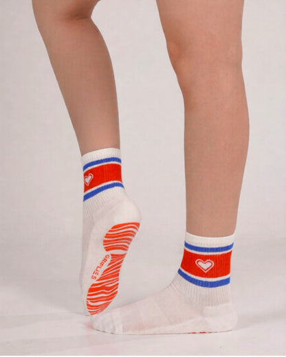 Stripe Heart - Crew Grip Socks | The Everyday Collection