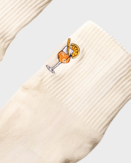 Aperol Sunset Sips - Mid-Crew Pilates Grip Socken