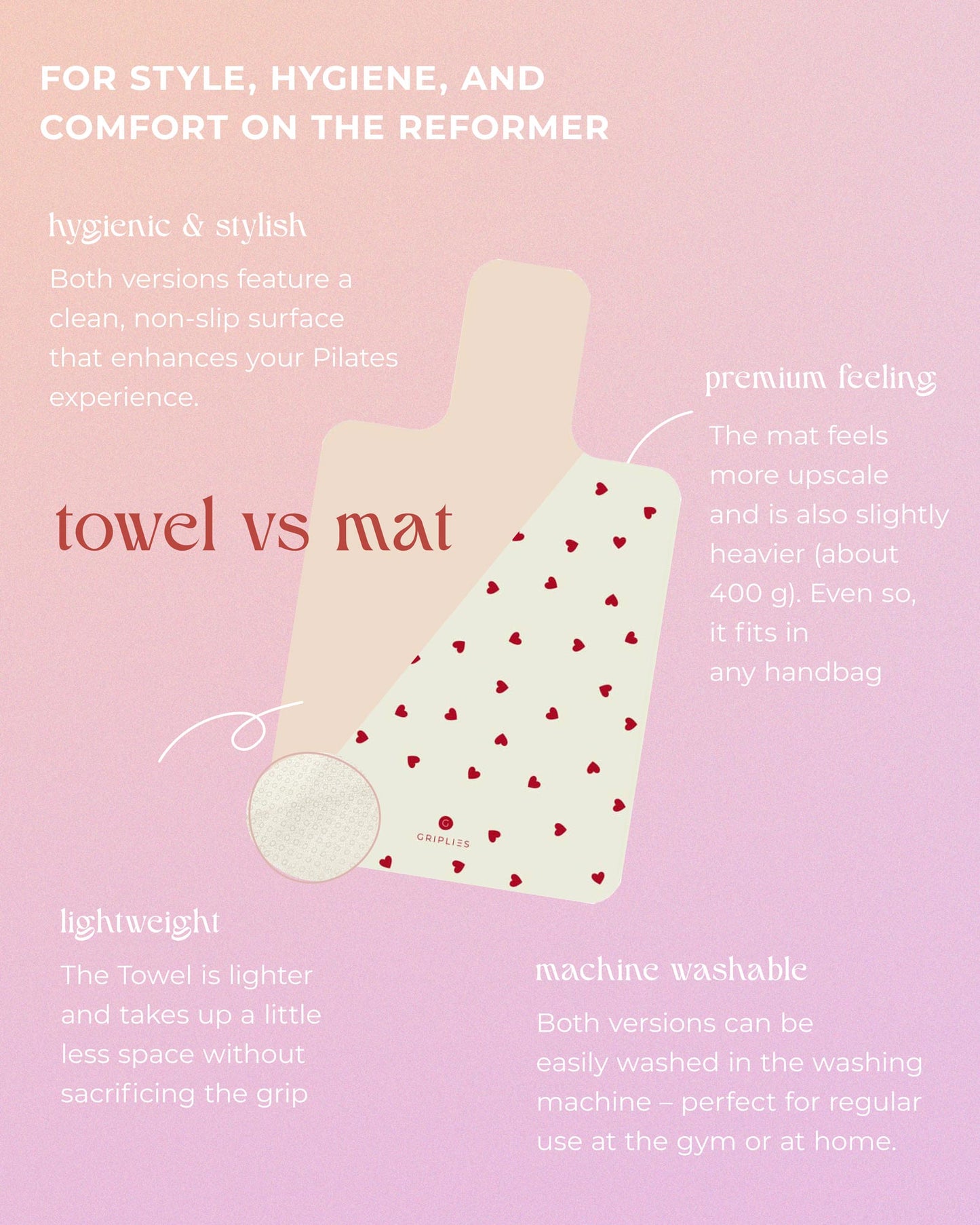 Reformer Grip Towel - Vanilla Cloud - Lightweight