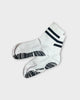 Grip Socks – Classic White Crew with Black Stripes and Non-Slip Grip