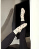 Chaussettes de Pilates - Mi-mollet à cœurs noirs