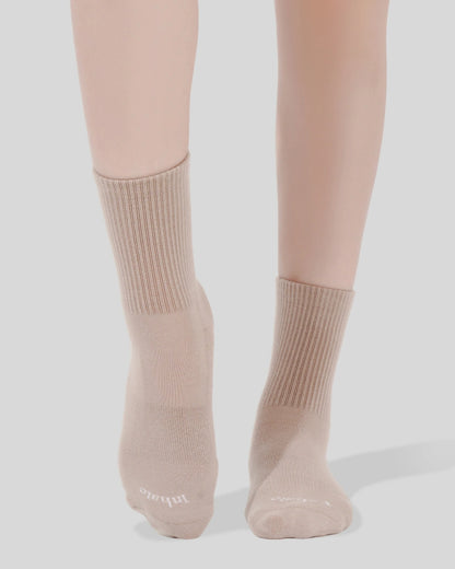 Inhale Exhale - Oatmilk - Crew Grip Socks | The Everyday Collection