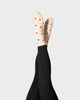Chaussettes de Pilates – Mi-mollet à encolure cœur avec cœurs rouges